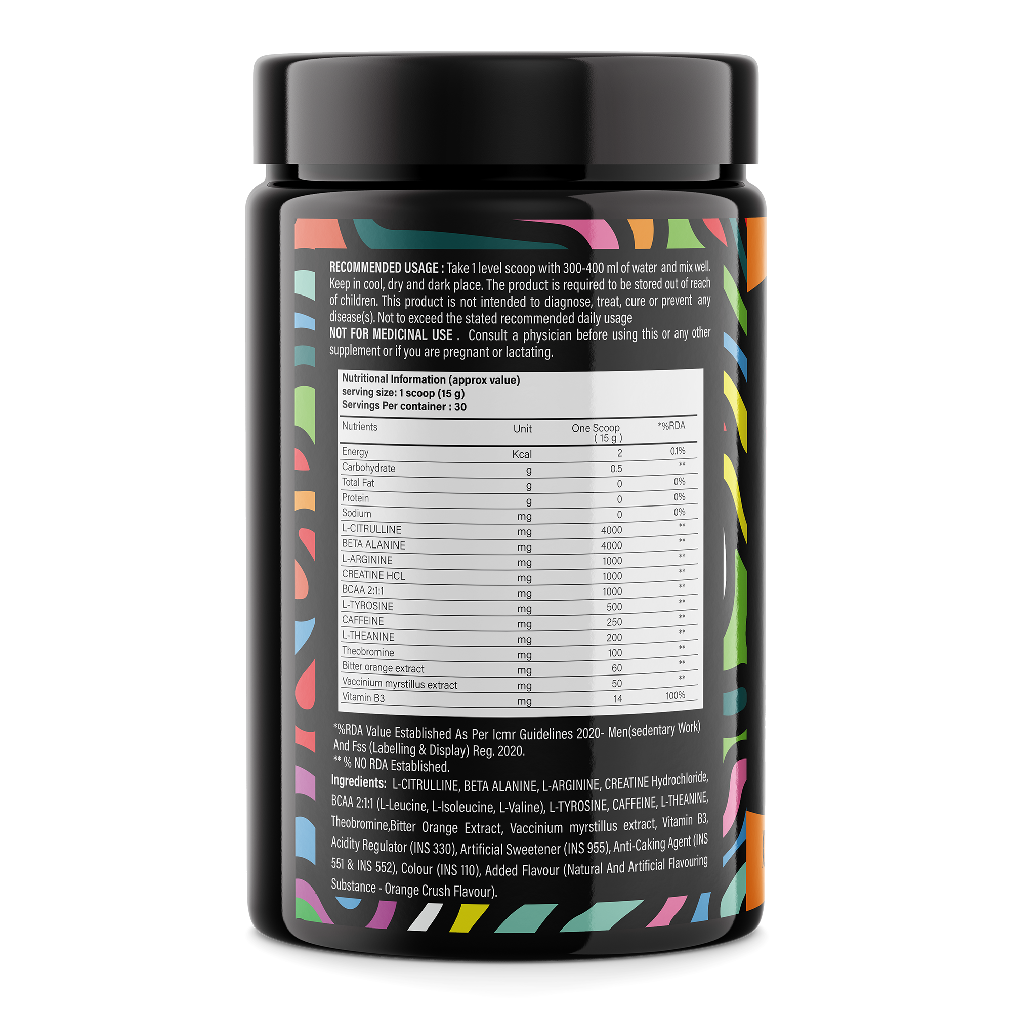 Turbo Energy Pre Workout Orange Crush