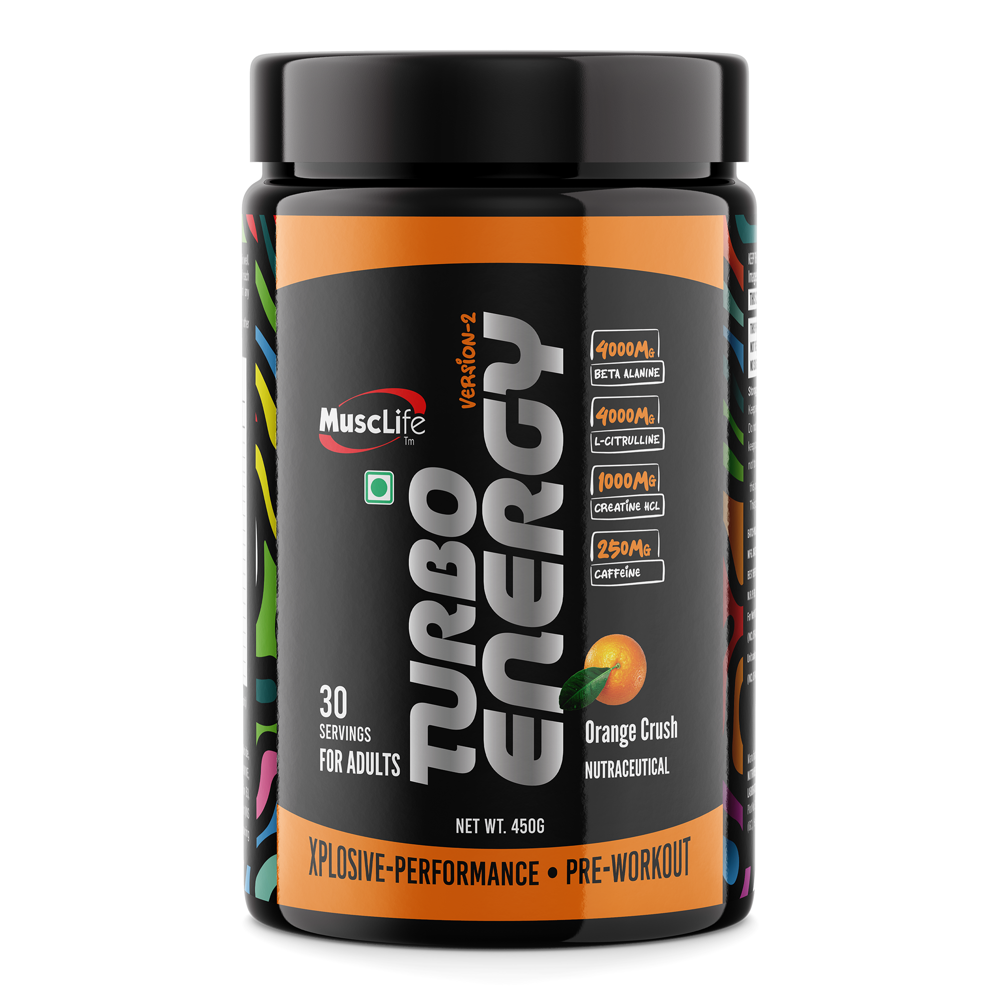 Turbo Energy Pre Workout Orange Crush