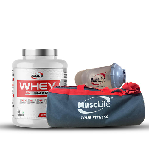 Whey Protein + Shaker + Gym Bag (FREE)
